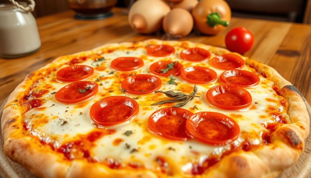 mouth watering pepperoni pizza